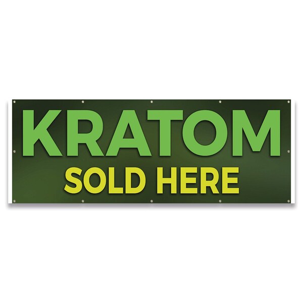 Signmission Kratom Sold Here Banner Concession Stand Food Truck Single Sided B-120-30095 - main